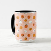 Niedlich Kawaii Pumpkin Faces Pattern Tasse (Vorderseite Links)