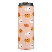 Niedlich Kawaii Pumpkin Faces Pattern Thermosbecher (Rückseite)