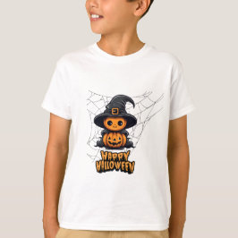 Niedlich Kawaii Pumpkin Hexe Happy Halloween T-Shirt