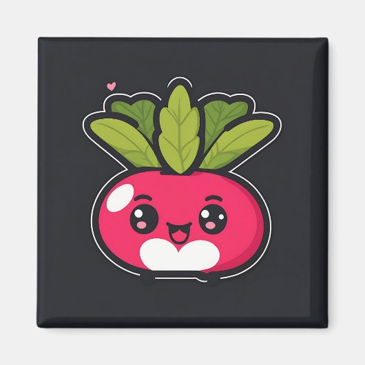 Niedlich Kawaii Radish Magnet (Vorne)