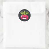 Niedlich Kawaii Radish Runder Aufkleber (Tasche)