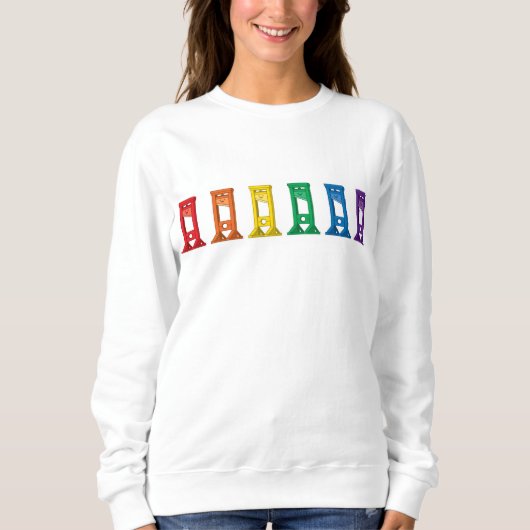 Niedlich Kawaii Rainbow Guillotine White Sweatshir Sweatshirt (Vorderseite)