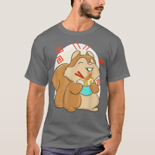 Niedlich Kawaii Ramen Eichhörnchen Japanische Nude T-Shirt
