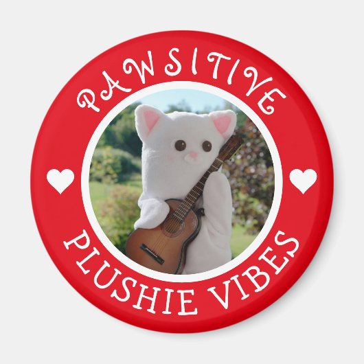 Niedlich Kawaii Red Pawsitive Plushie Vibes Foto Magnet (Vorne)