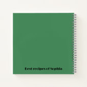 Niedlich Kawaii Rezepte Green Notizblock (Rückseite)