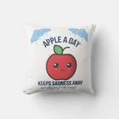 Niedlich Kawaii Sad Apple Pillow - Funny Fruit for Kissen (Vorderseite)