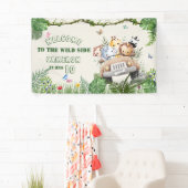 Niedlich Kawaii Safari Wilde Jungle Tiere Geburtst Banner (Insitu)