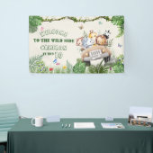 Niedlich Kawaii Safari Wilde Jungle Tiere Geburtst Banner (Messeveranstaltung)