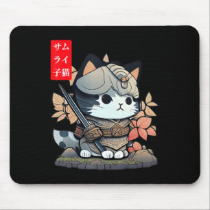 Niedlich Kawaii Samurai Warrior Kawaii Cat Japanis Mousepad