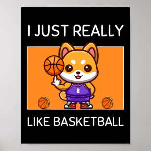 Niedlich Kawaii Shiba Inu I einfach wie Basketbal Poster