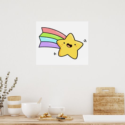 Niedlich Kawaii Shooting Star Poster (Küche)