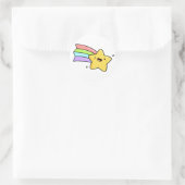 Niedlich Kawaii Shooting Star Runder Aufkleber (Tasche)