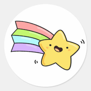 Niedlich Kawaii Shooting Star Runder Aufkleber