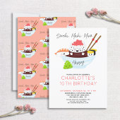 Niedlich Kawaii Shushi Maki Miso Happy Birthday Pa Einladung