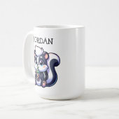 Niedlich Kawaii Skunk mit Bubble Tee Personalisier Kaffeetasse (Vorderseite Links)