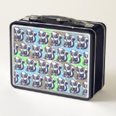 Niedlich Kawaii Skunk mit Bubble Tee Personalisier Metall Brotdose (Rückseite)