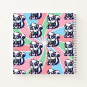 Niedlich Kawaii Skunk mit Bubble Tee Personalisier Notizblock (Rückseite)