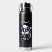 Niedlich Kawaii Skunk mit Bubble Tee Personalisier Trinkflasche (Vorderseite)