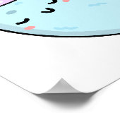 Niedlich Kawaii Sleepy Moon Poster (Ecke)