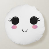 Niedlich Kawaii Smile Pillow Rundes Kissen (Rückseite)