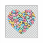 Niedlich Kawaii Smiley Heart Vinyl Sticker (Vorderseite)