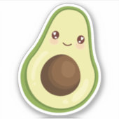 Niedlich Kawaii Smiling Avocado Aufkleber (Vorderseite)