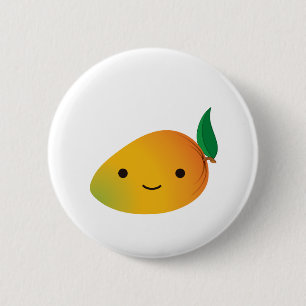Niedlich Kawaii Smiling Mango Button