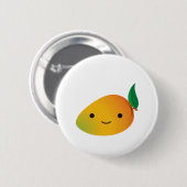 Niedlich Kawaii Smiling Mango Button (Vorne & Hinten)