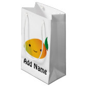 Niedlich Kawaii Smiling Mango Kleine Geschenktüte (Vorderseite Schrägansicht)