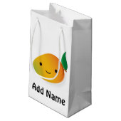 Niedlich Kawaii Smiling Mango Kleine Geschenktüte (Rückseite Schrägansicht)