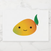 Niedlich Kawaii Smiling Mango Lebensmitteletikett (Einzelnes Label)