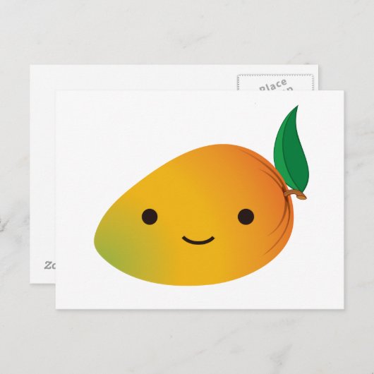 Niedlich Kawaii Smiling Mango Postkarte (Vorne/Hinten)