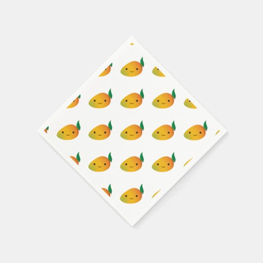Niedlich Kawaii Smiling Mango Serviette (Ecke)
