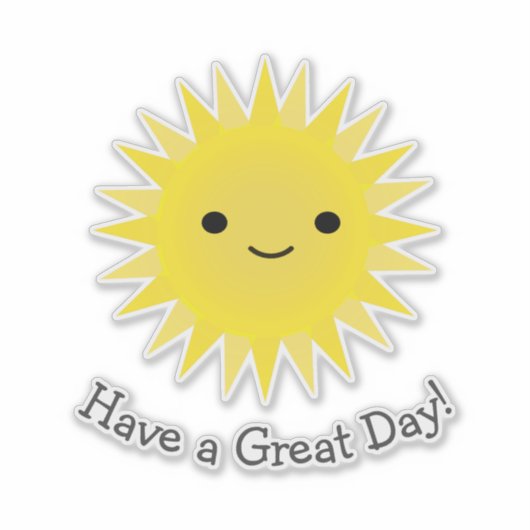 Niedlich Kawaii Smiling Sun Aufkleber (Vorderseite)