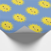 Niedlich Kawaii Smiling Sun Geschenkpapier (Ecke)