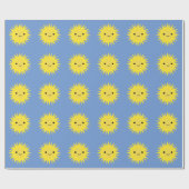 Niedlich Kawaii Smiling Sun Geschenkpapier (Flach)
