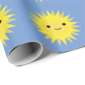 Niedlich Kawaii Smiling Sun Geschenkpapier (Rolleneckpunkt)