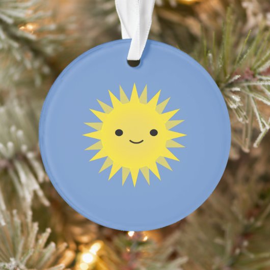 Niedlich Kawaii Smiling Sun Ornament (Baum)
