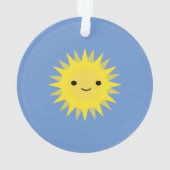 Niedlich Kawaii Smiling Sun Ornament (Rückseite)