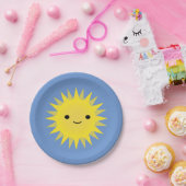 Niedlich Kawaii Smiling Sun Pappteller (Party)