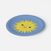 Niedlich Kawaii Smiling Sun Pappteller (Schrägansicht)