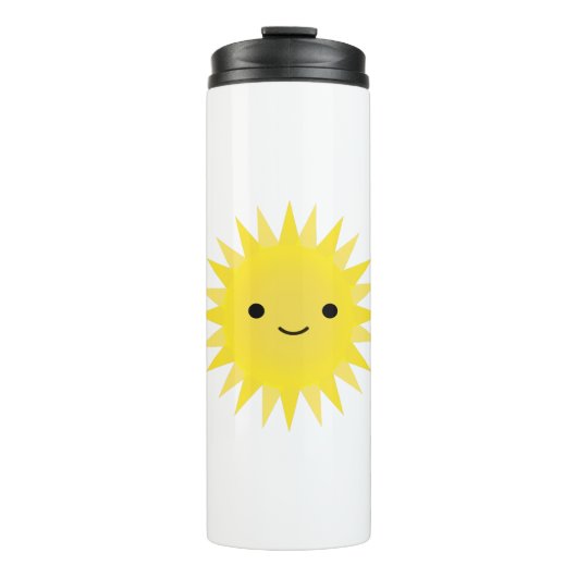 Niedlich Kawaii Smiling Sun Thermosbecher (Vorderseite)