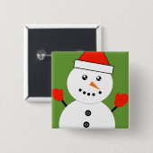 Niedlich Kawaii Snowman Button (Vorne & Hinten)