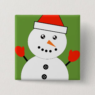 Niedlich Kawaii Snowman Button