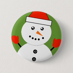 Niedlich Kawaii Snowman Button