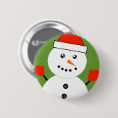 Niedlich Kawaii Snowman Button (Vorne & Hinten)