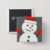 Niedlich Kawaii Snowman Button (Vorne & Hinten)