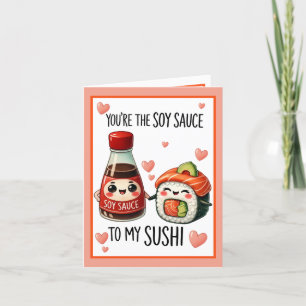 Niedlich Kawaii Soy Sauce und Sushi Dankeskarte