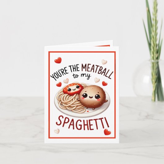 Niedlich Kawaii Spaghetti und Meatballs Dankeskarte (Vorderseite)