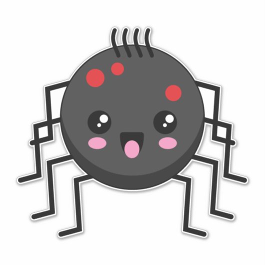 Niedlich Kawaii Spider Aufkleber (Vorderseite)